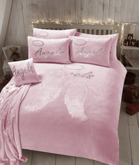 Olivia Rocco Angel Wings Teddy Fleece Duvet Cover Set, Three Colours