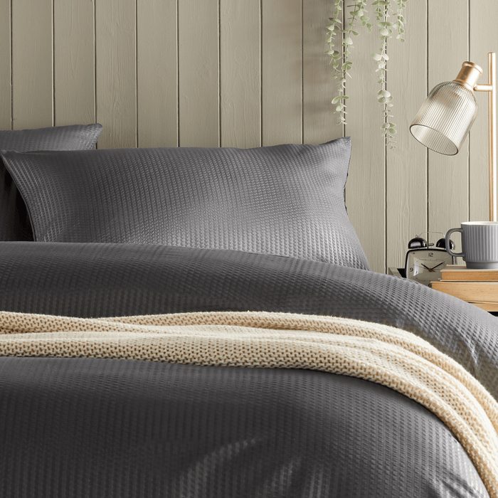 Olivia Rocco Monaco Seersucker Duvet Cover Set, Grey or White, image 2