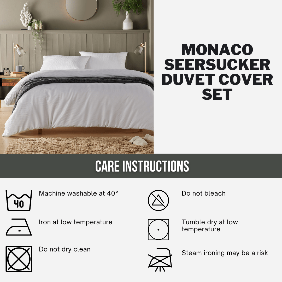 Olivia Rocco Monaco Seersucker Duvet Cover Set, Grey or White