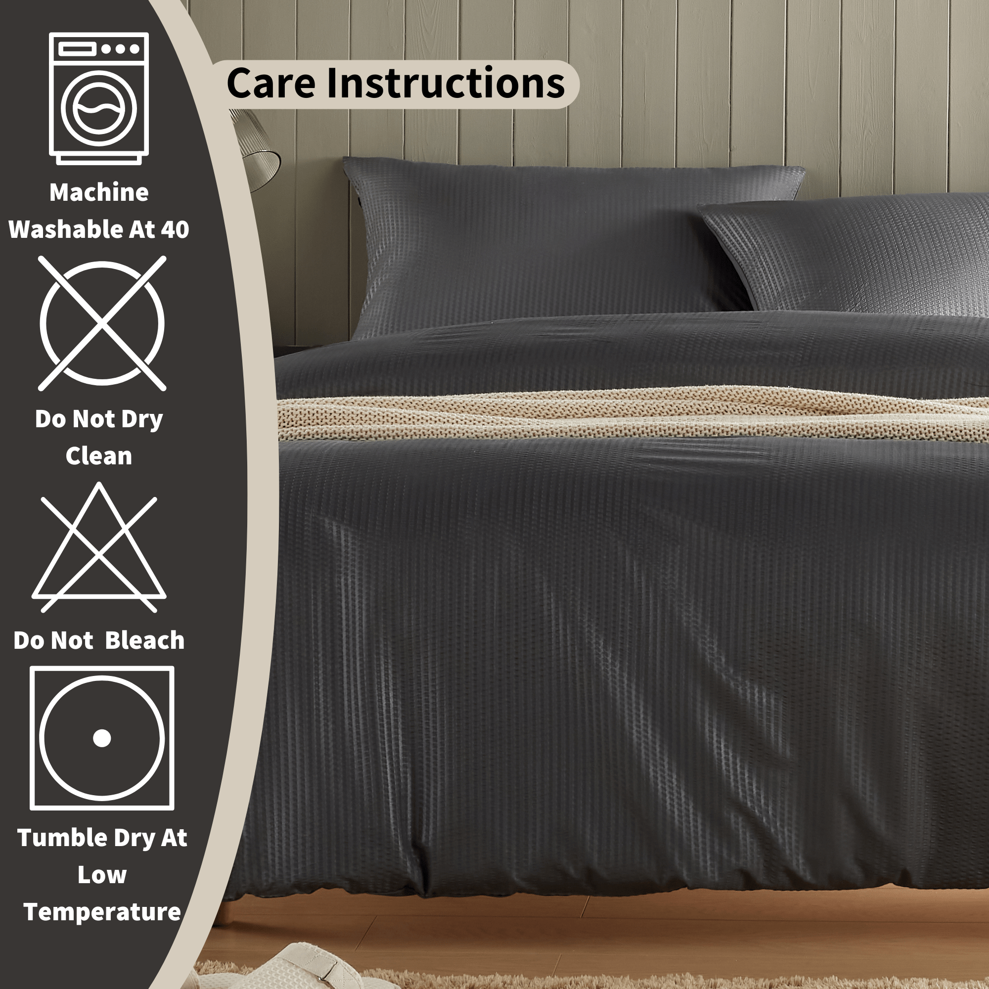 Olivia Rocco Monaco Seersucker Duvet Cover Set, Grey or White