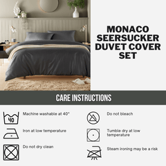 Olivia Rocco Monaco Seersucker Duvet Cover Set, Grey or White