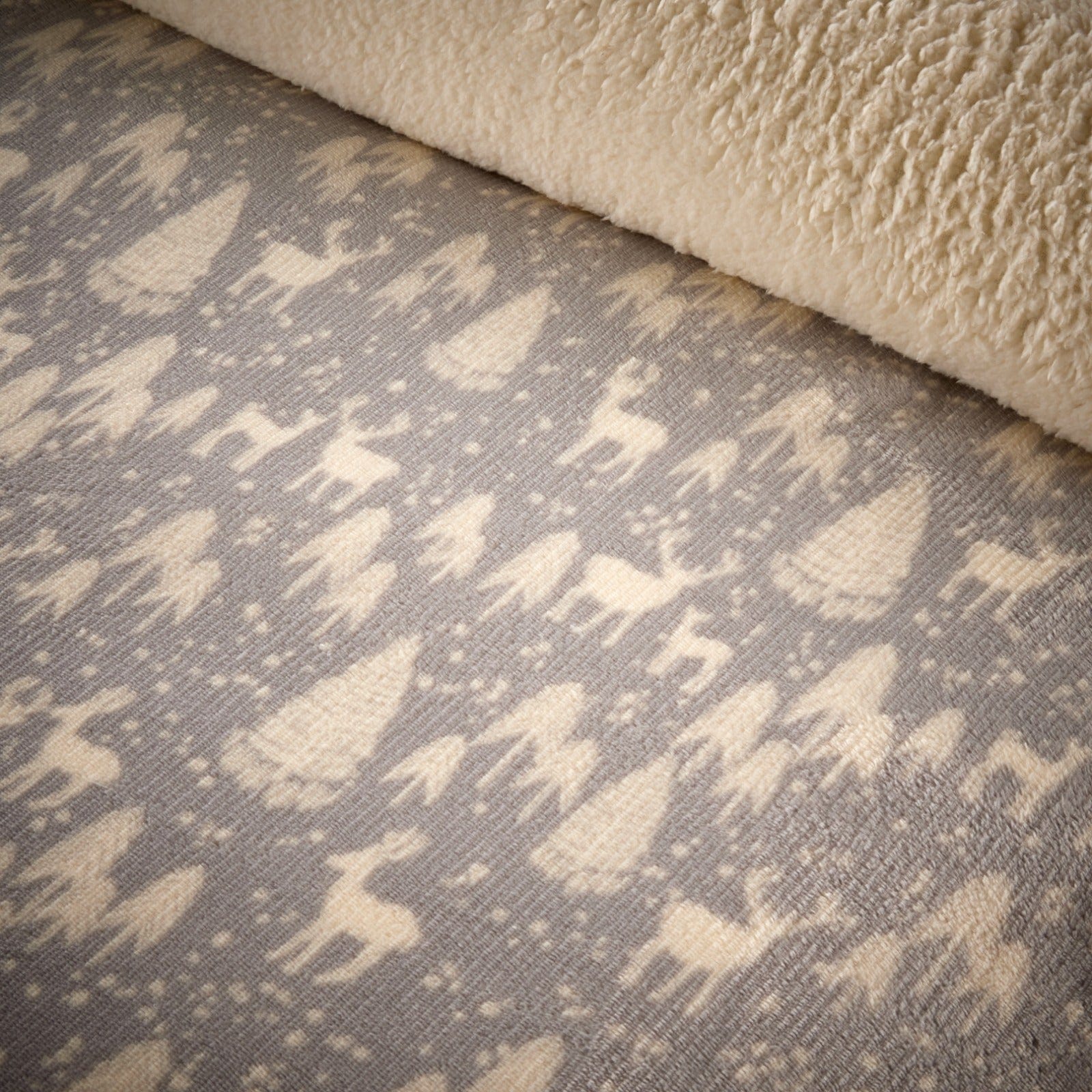 Olivia Rocco Woodland Animals Teddy Fleece Duvet Set, Sherpa Reverse