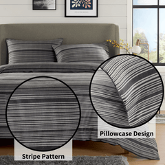 Olivia Rocco Stripe Jacquard Reversible Duvet Cover Set, Cotton Blend