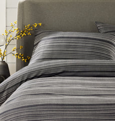 Olivia Rocco Stripe Jacquard Reversible Duvet Cover Set, Cotton Blend