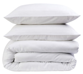 Olivia Rocco Stripe Jacquard Reversible Duvet Cover Set, Cotton Blend