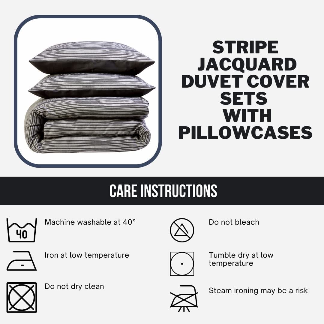 Olivia Rocco Stripe Jacquard Reversible Duvet Cover Set, Cotton Blend
