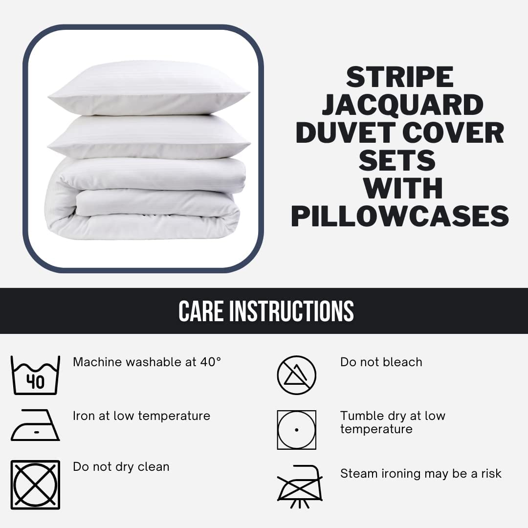 Olivia Rocco Stripe Jacquard Reversible Duvet Cover Set, Cotton Blend