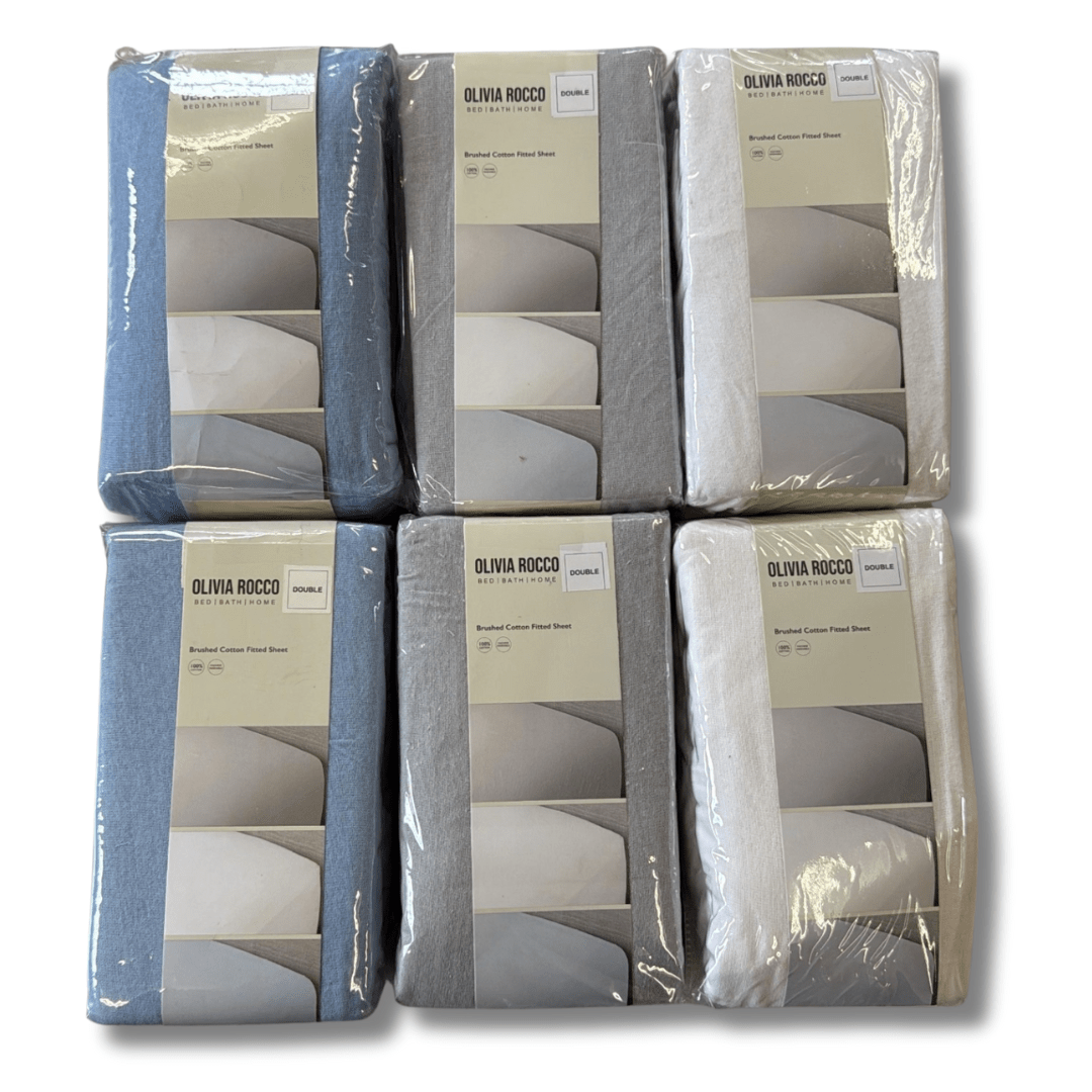 Olivia Rocco Flannelette Fitted Sheets, Pack of 4, Brushed Cotton