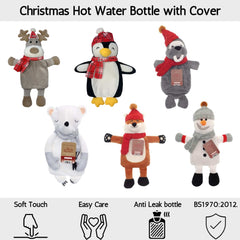 Olivia Rocco 1 Litre Hot Water Bottle with Penguin Fleece Cover