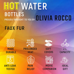 Olivia Rocco 2 Litre Hot Water Bottle with Faux Fur Cover