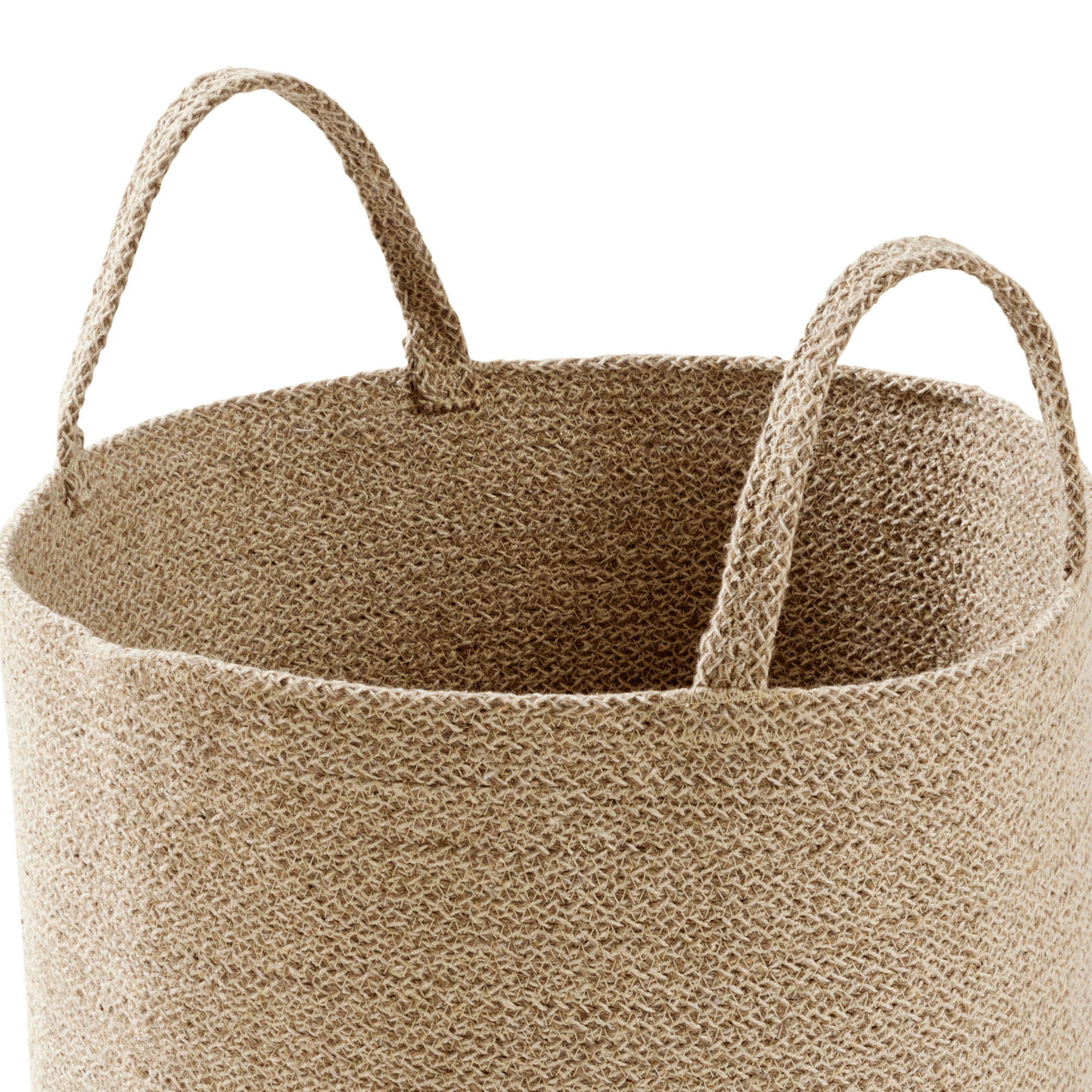 Olivia Rocco Woven Cotton Rope Laundry Basket with Handles, 40 x 40 cm