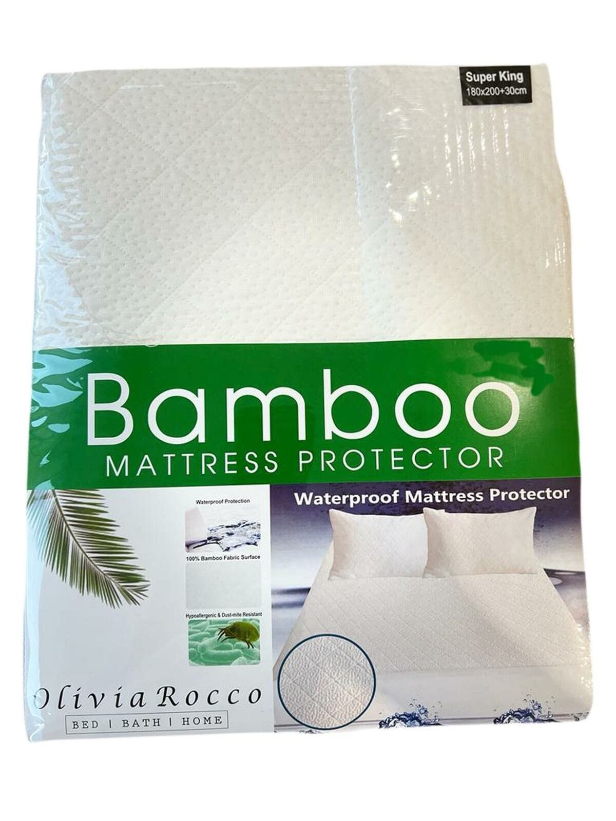 Olivia Rocco Bamboo Quilted Waterproof Mattress Protector, 30cm Deep