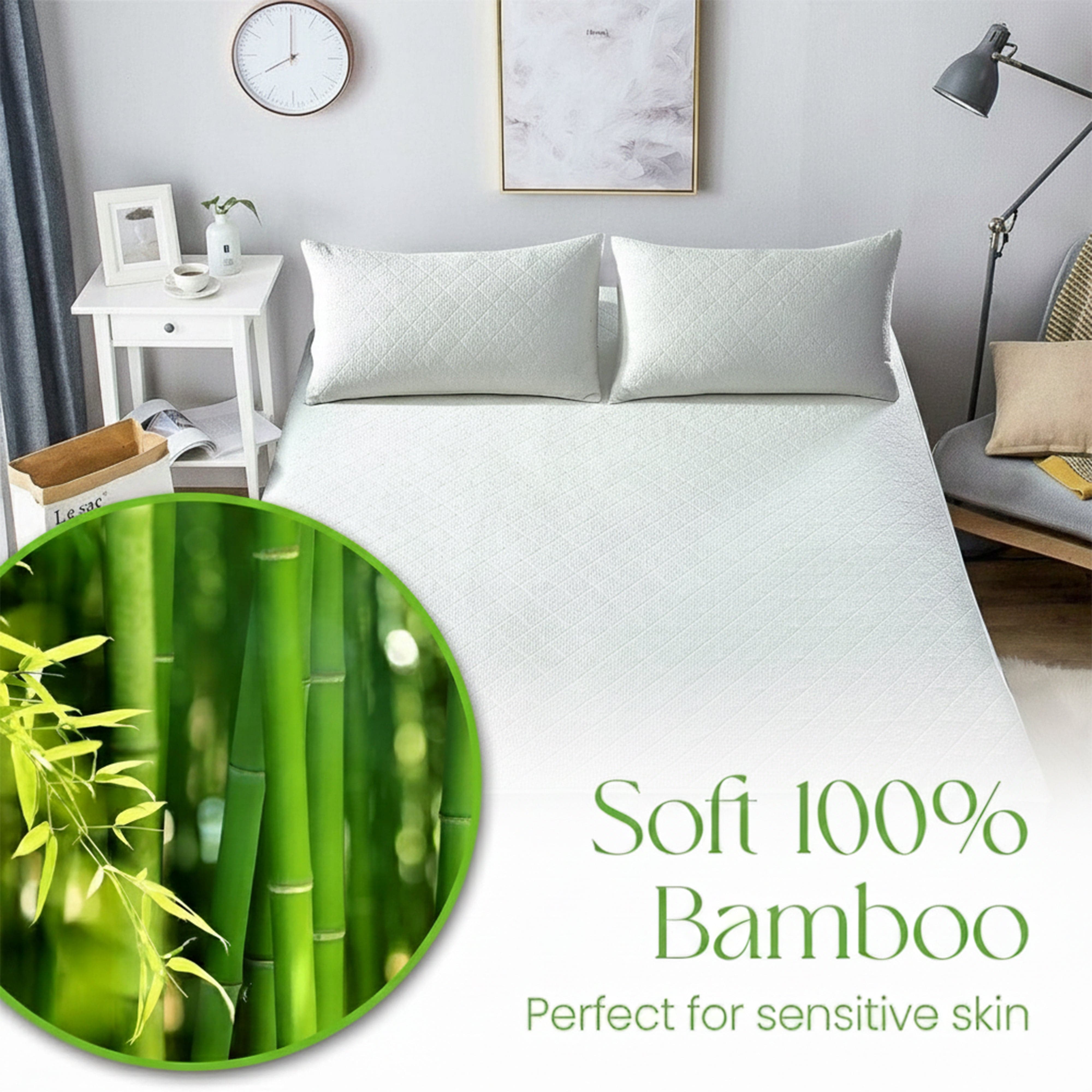Olivia Rocco Bamboo Quilted Waterproof Mattress Protector, 30cm Deep
