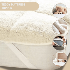 Olivia Rocco Dual Sided Teddy Mattress Topper, Extra Deep 30cm
