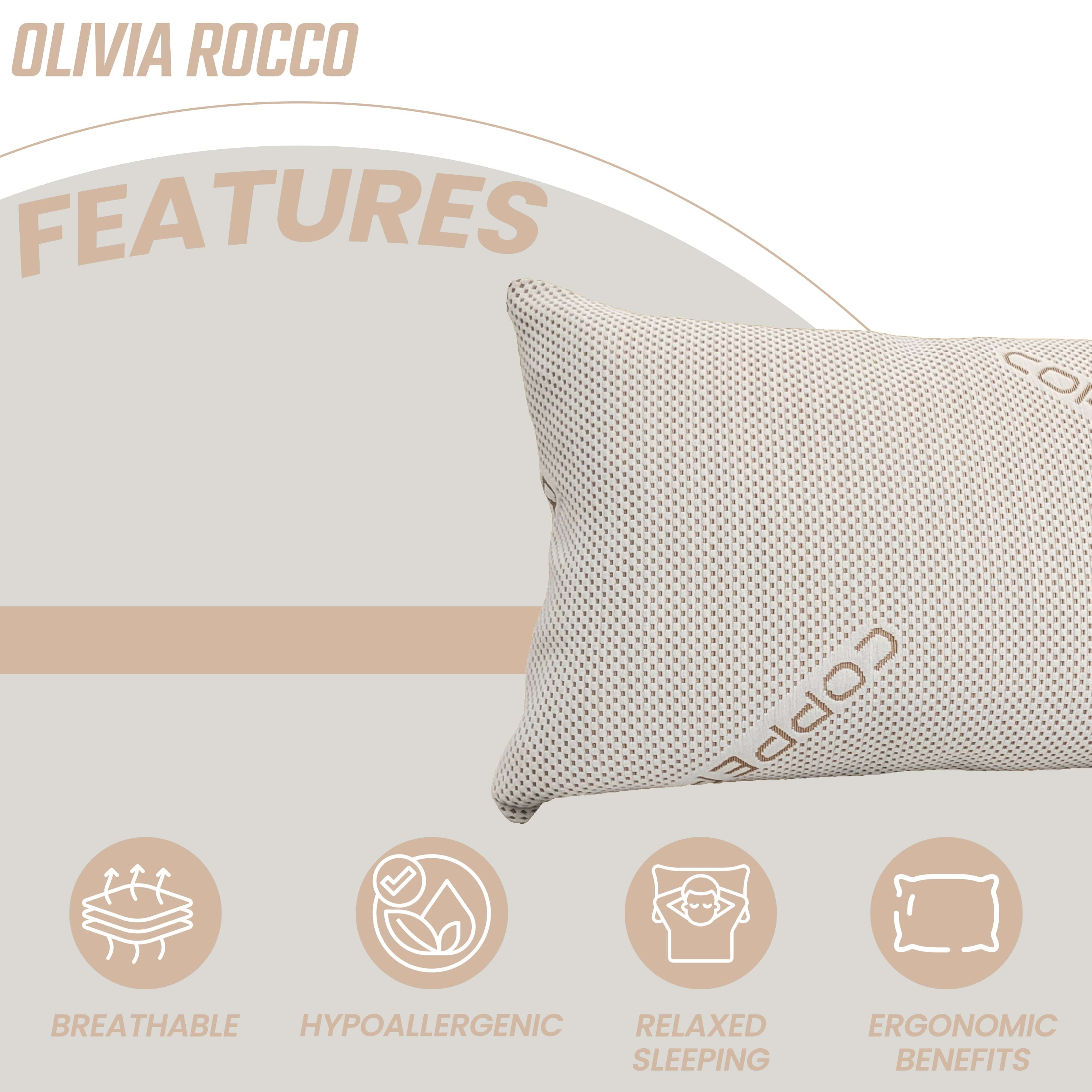 Olivia Rocco Memory Foam Pillow, Copper Infused Cover, 50 x 75 cm