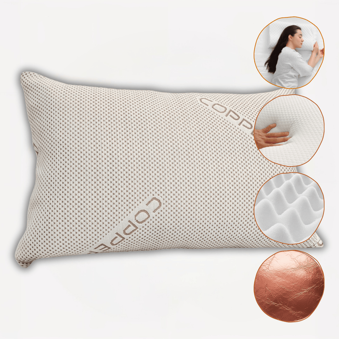 Olivia Rocco Memory Foam Pillow, Copper Infused Cover, 50 x 75 cm
