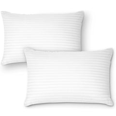 Olivia Rocco Hollowfibre Pillows, Pack of 2, Polycotton Stripe Cover