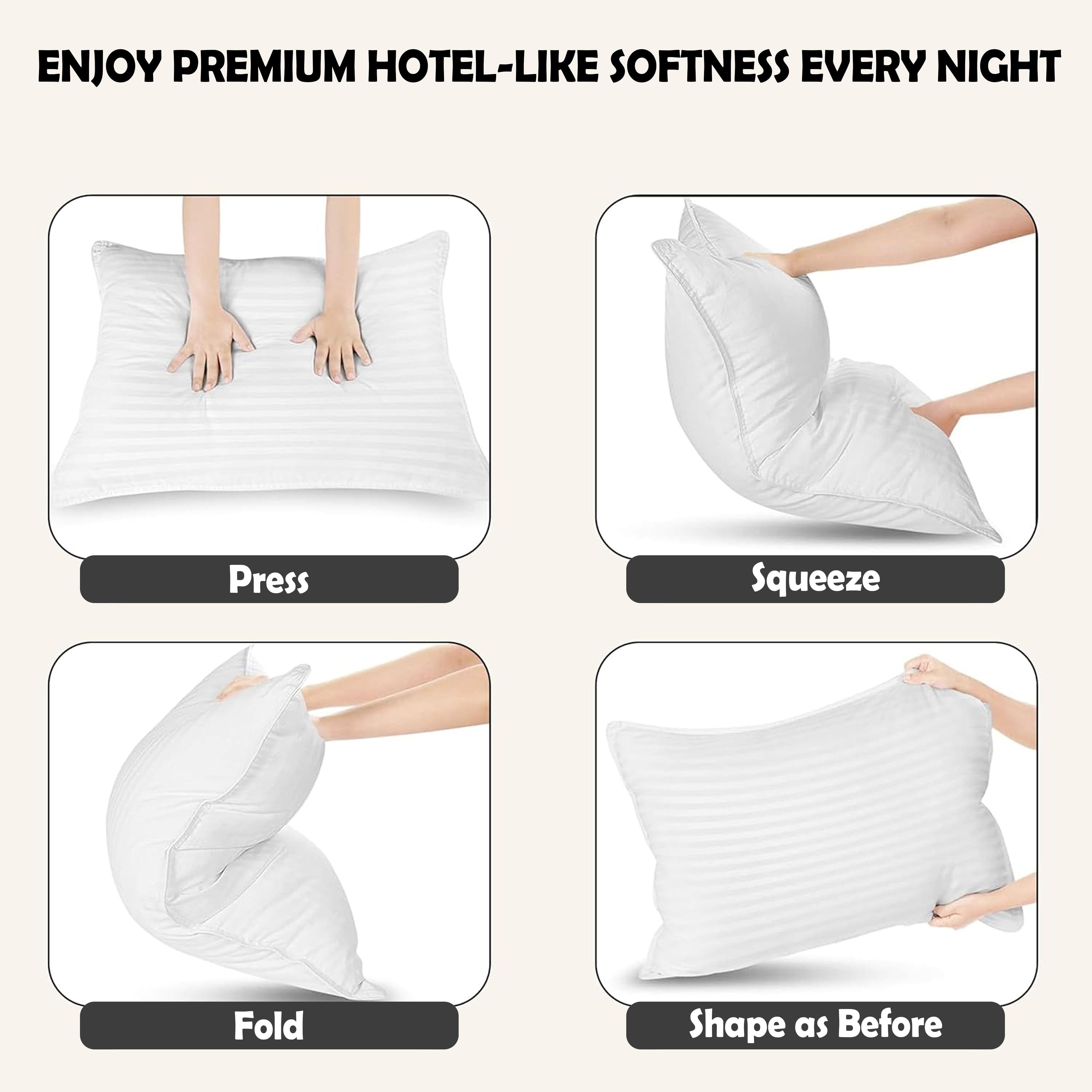 Olivia Rocco Hollowfibre Pillows, Pack of 2, Polycotton Stripe Cover