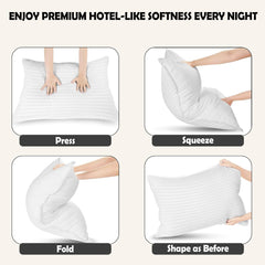 Olivia Rocco Hollowfibre Pillows, Pack of 2, Polycotton Stripe Cover