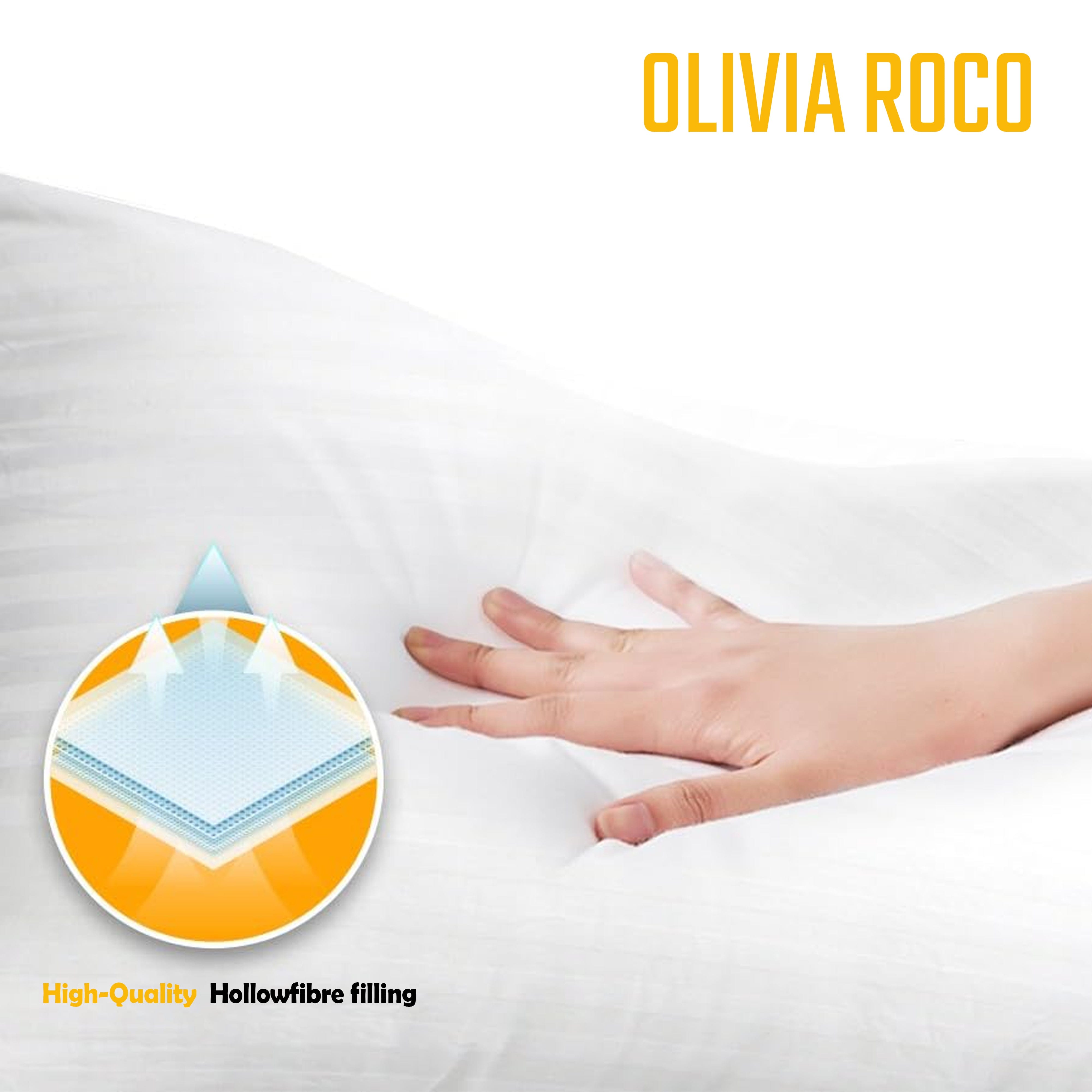 Olivia Rocco Hollowfibre Pillows, Pack of 2, Polycotton Stripe Cover