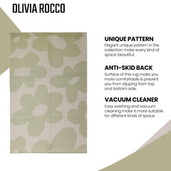 Olivia Rocco Jardin Printed Rug, Two Sizes, Recycled Polyester