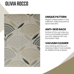 Olivia Rocco Linnea Printed Rug, Two Sizes, Recycled Polyester