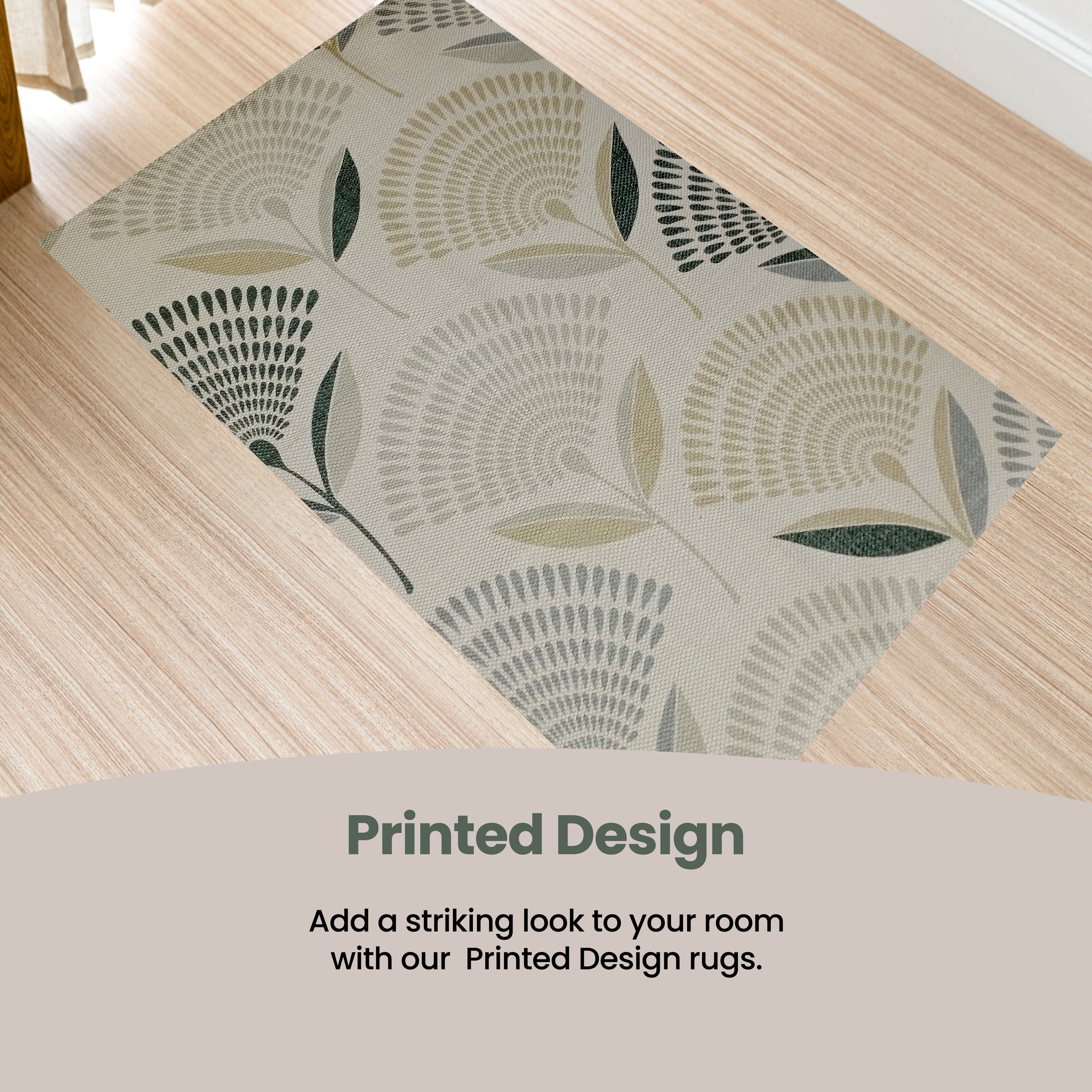 Olivia Rocco Linnea Printed Rug, Two Sizes, Recycled Polyester