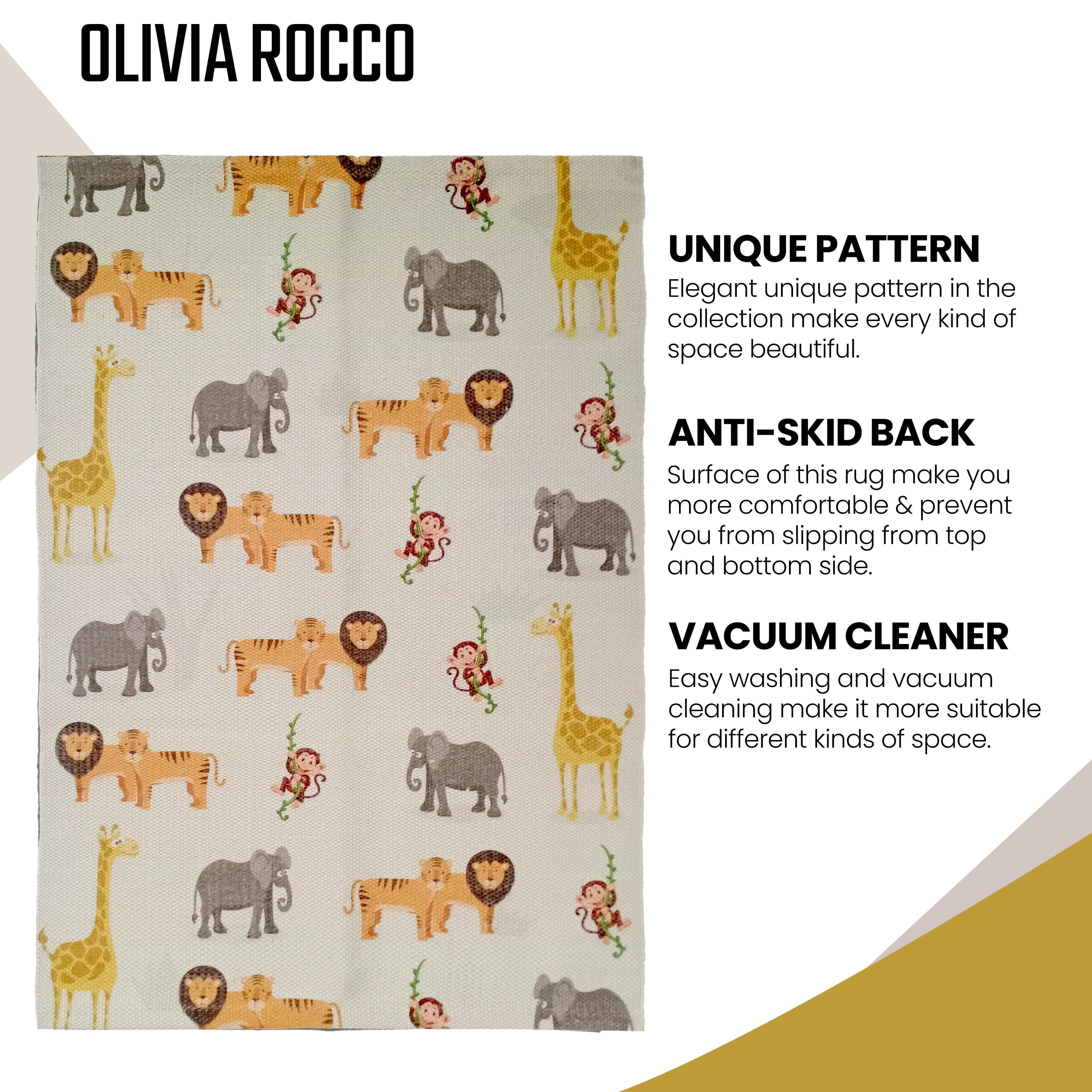 Olivia Rocco Safari Animal Print Rug, 60 x 90 cm, Recycled Polyester
