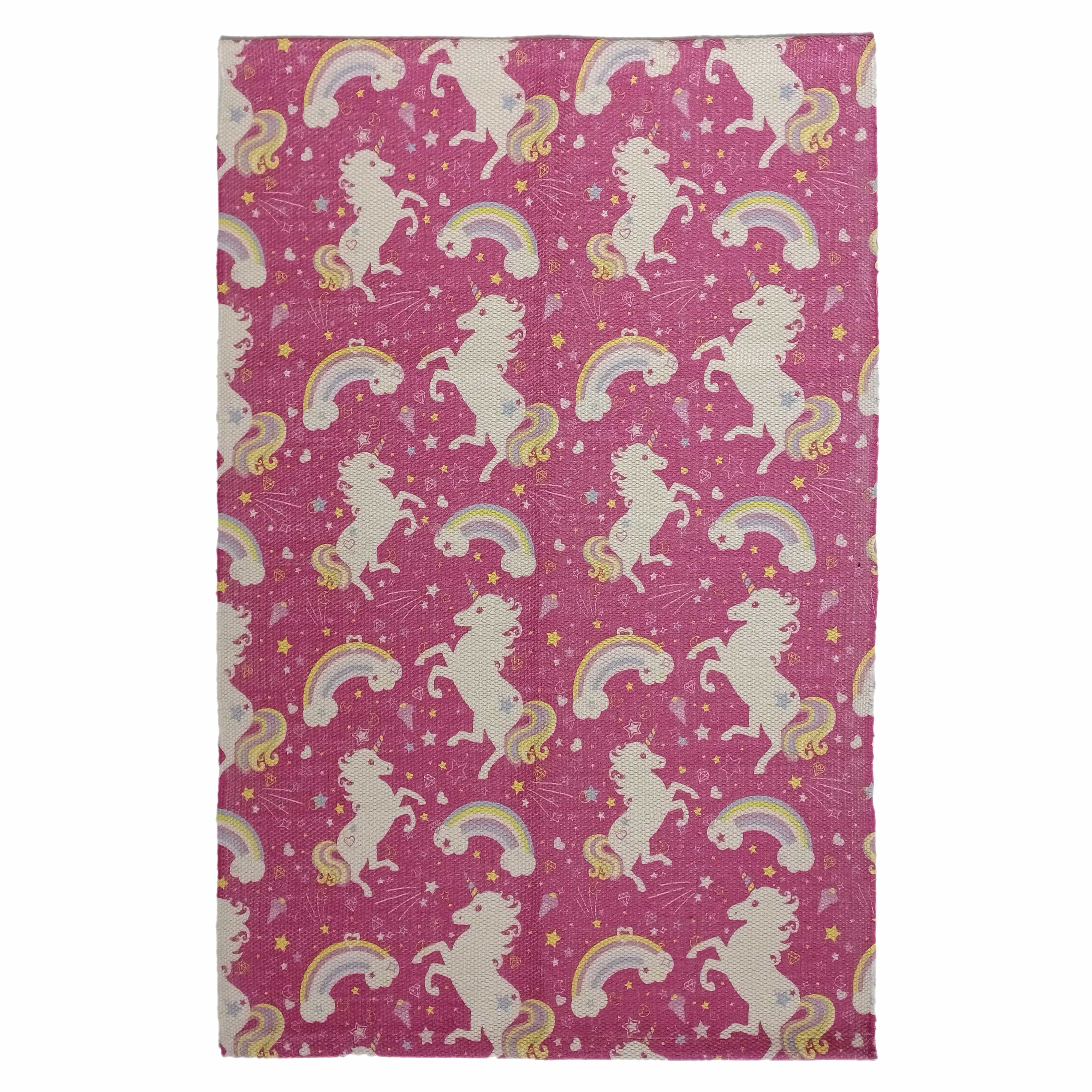Olivia Rocco Unicorn Print Rug, 60 x 90 cm, Recycled Polyester