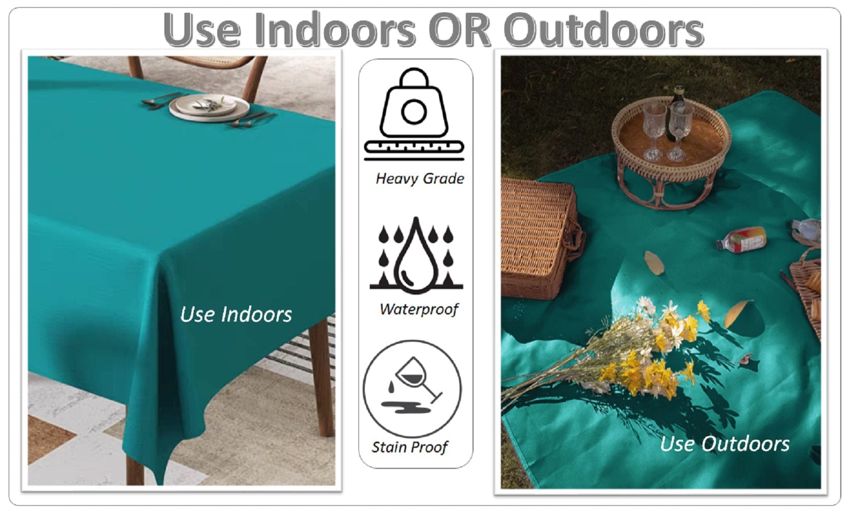 Olivia Rocco Waterproof Wipe Clean Tablecloth, 145 x 200 cm