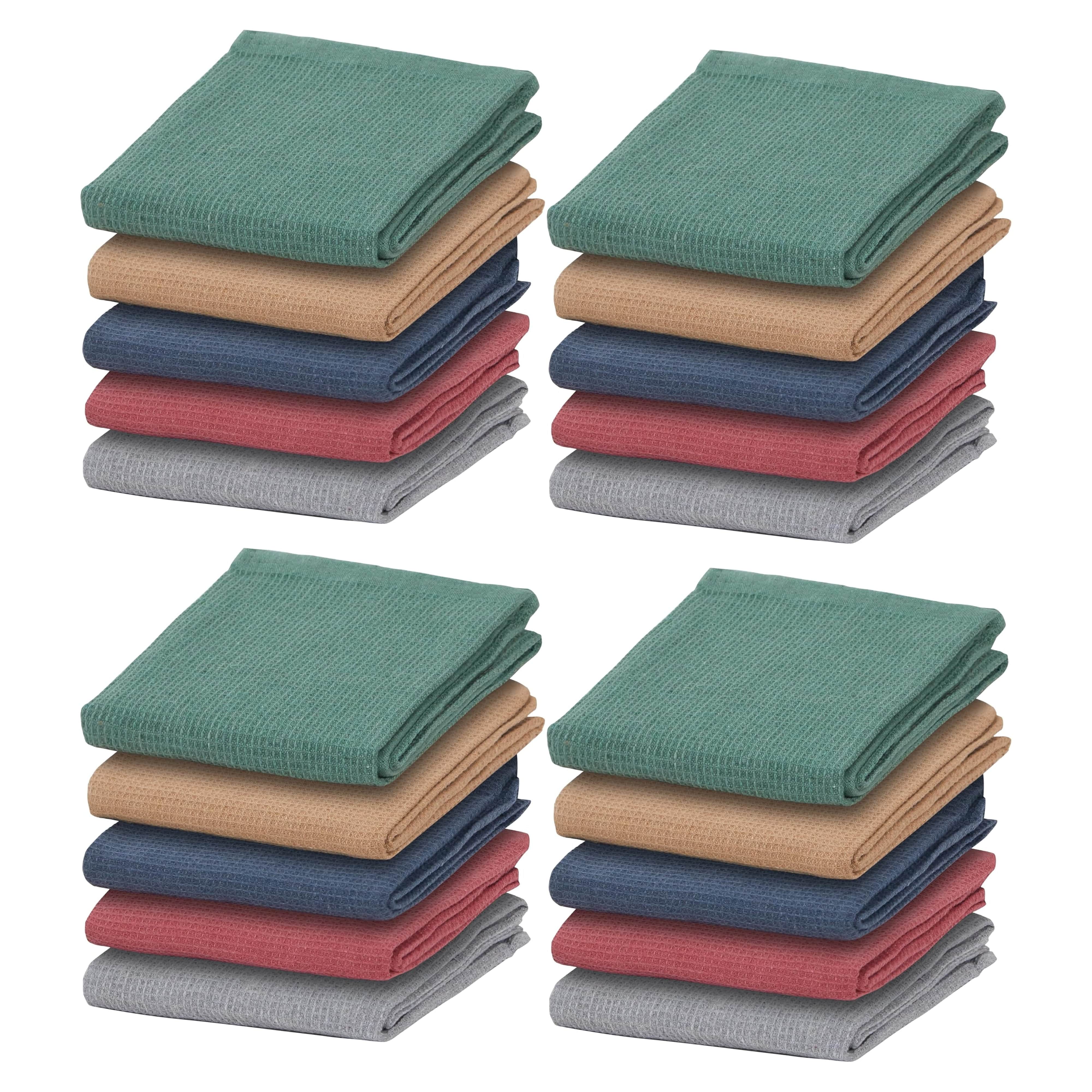 Olivia Rocco Waffle Tea Towels, Pack of 20, 100% Cotton, 45 x 65 cm