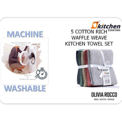 Olivia Rocco Waffle Tea Towels, Pack of 20, 100% Cotton, 45 x 65 cm