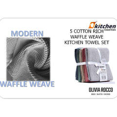 Olivia Rocco Waffle Tea Towels, Pack of 20, 100% Cotton, 45 x 65 cm