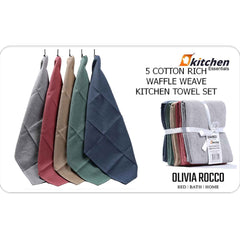 Olivia Rocco Waffle Tea Towels, Pack of 20, 100% Cotton, 45 x 65 cm