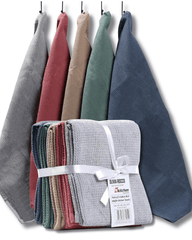 Olivia Rocco Waffle Cotton Tea Towels, Pack of 5, Assorted Colours