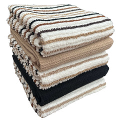 Olivia Rocco Striped Waffle Tea Towels, Pack of 5, Cotton Blend