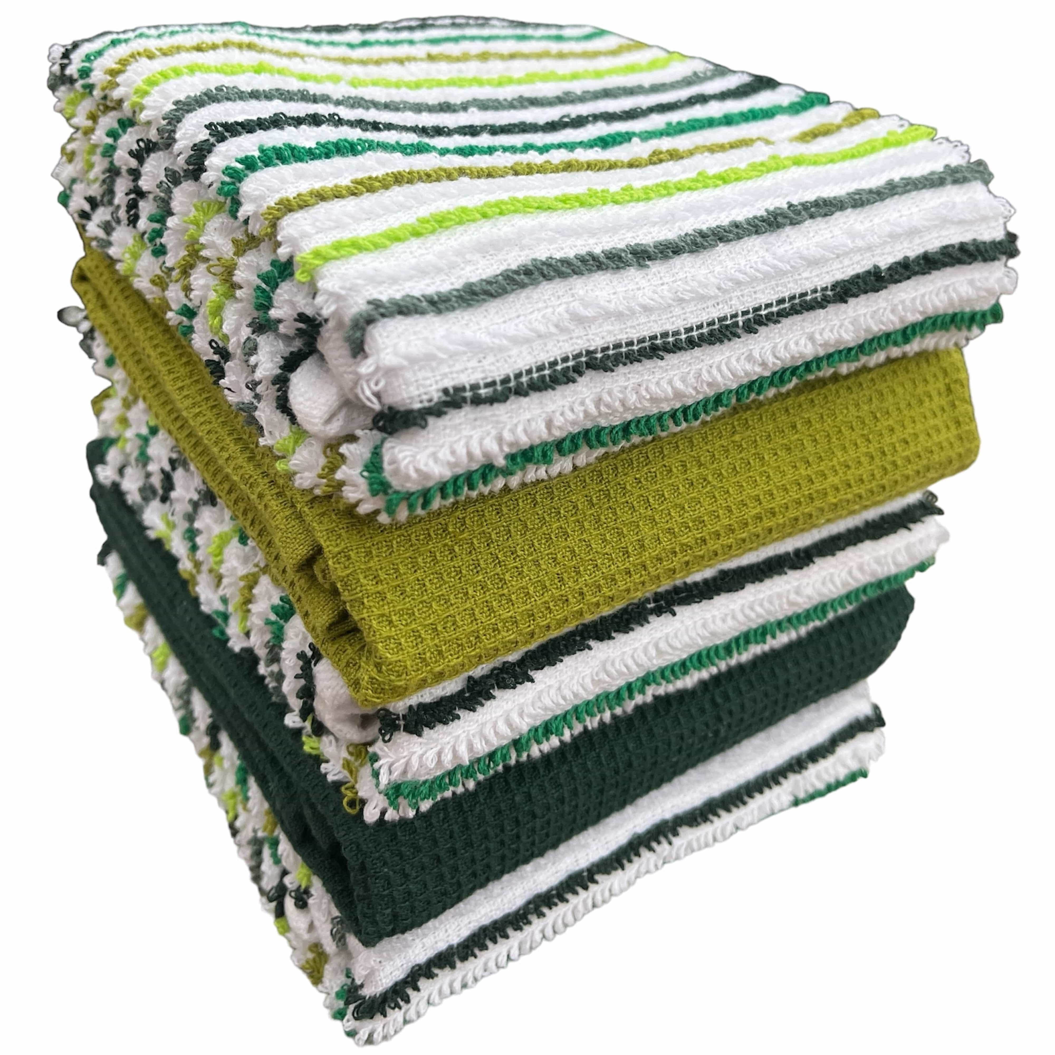 Olivia Rocco Striped Waffle Tea Towels, Pack of 5, Cotton Blend