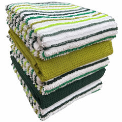 Olivia Rocco Striped Waffle Tea Towels, Pack of 5, Cotton Blend