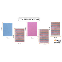 Olivia Rocco Striped Waffle Tea Towels, Pack of 5, Cotton Blend