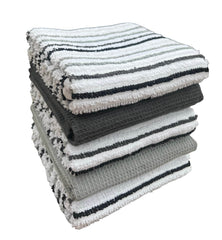 Olivia Rocco Striped Waffle Tea Towels, Pack of 5, Cotton Blend