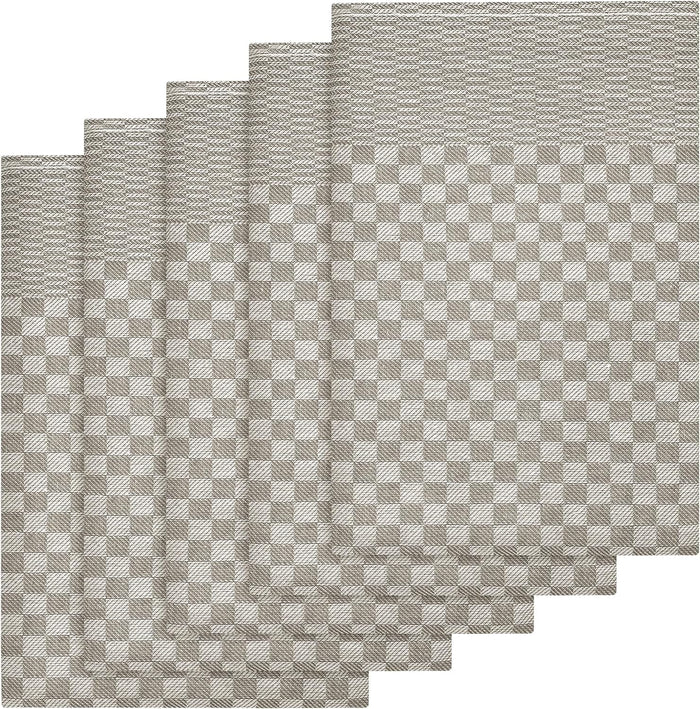 Olivia Rocco Check Tea Towels, Pack of 5, 100% Cotton, 90 x 50 cm