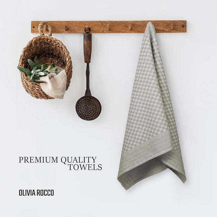 Olivia Rocco Check Tea Towels, Pack of 5, 100% Cotton, 90 x 50 cm, image 2