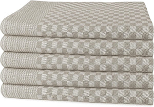 Olivia Rocco Check Tea Towels, Pack of 5, 100% Cotton, 90 x 50 cm