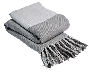 Olivia Rocco Handwoven Large Check Cotton Throw Blanket with Tassels