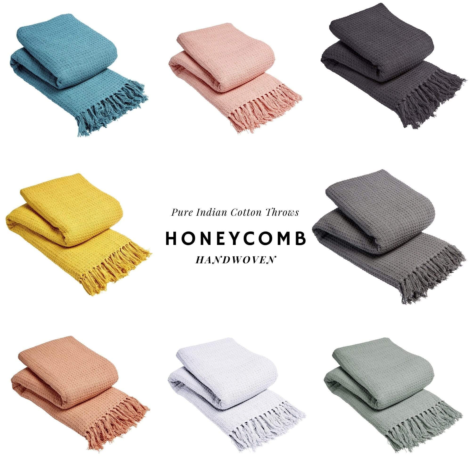 Olivia Rocco Lisbon Cotton Honeycomb Throw Blanket