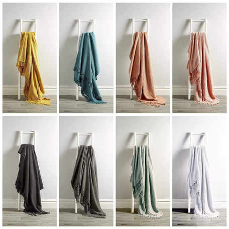 Olivia Rocco Lisbon Cotton Honeycomb Throw Blanket