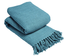 Olivia Rocco Lisbon Cotton Honeycomb Throw Blanket