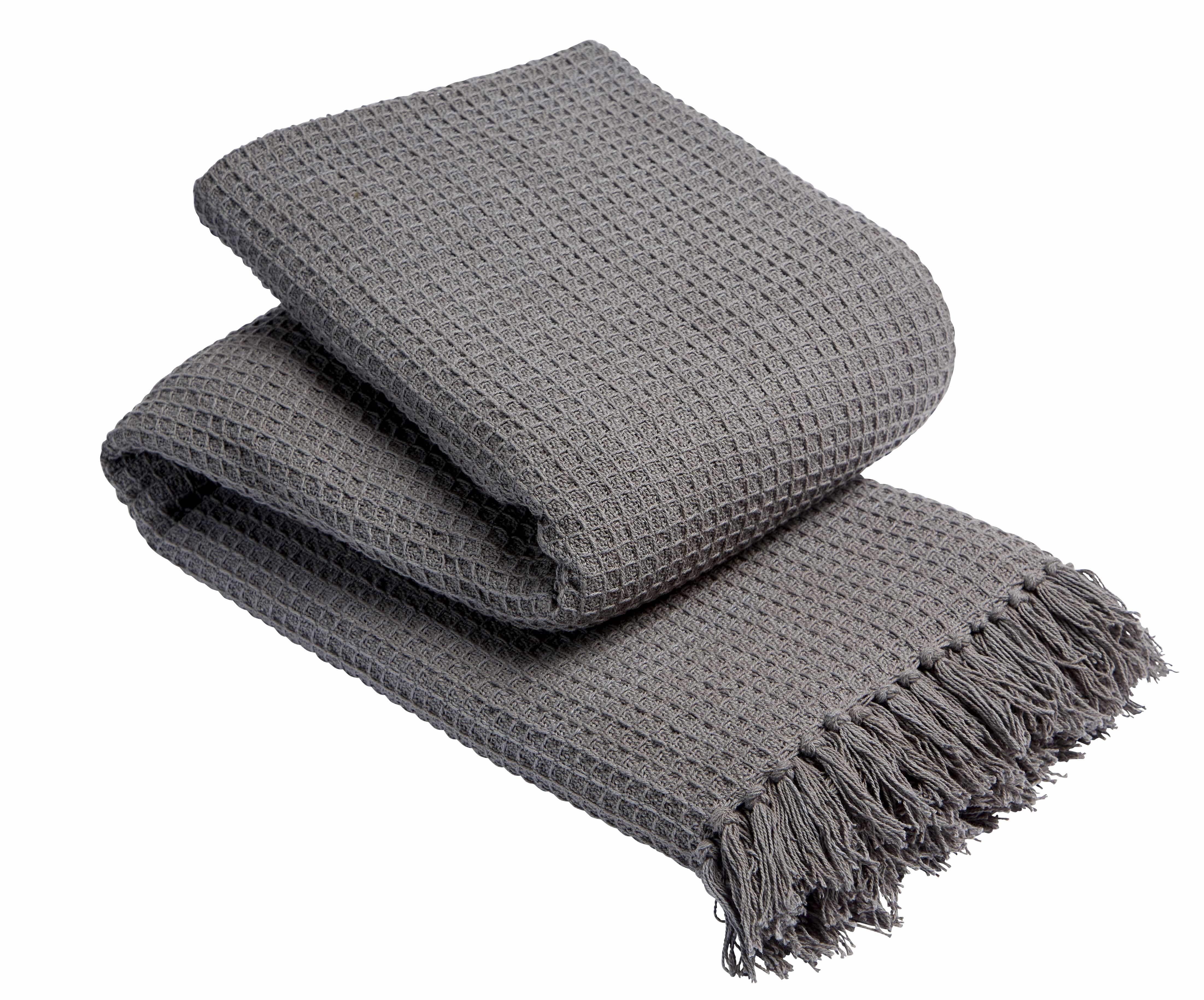 Olivia Rocco Lisbon Cotton Honeycomb Throw Blanket