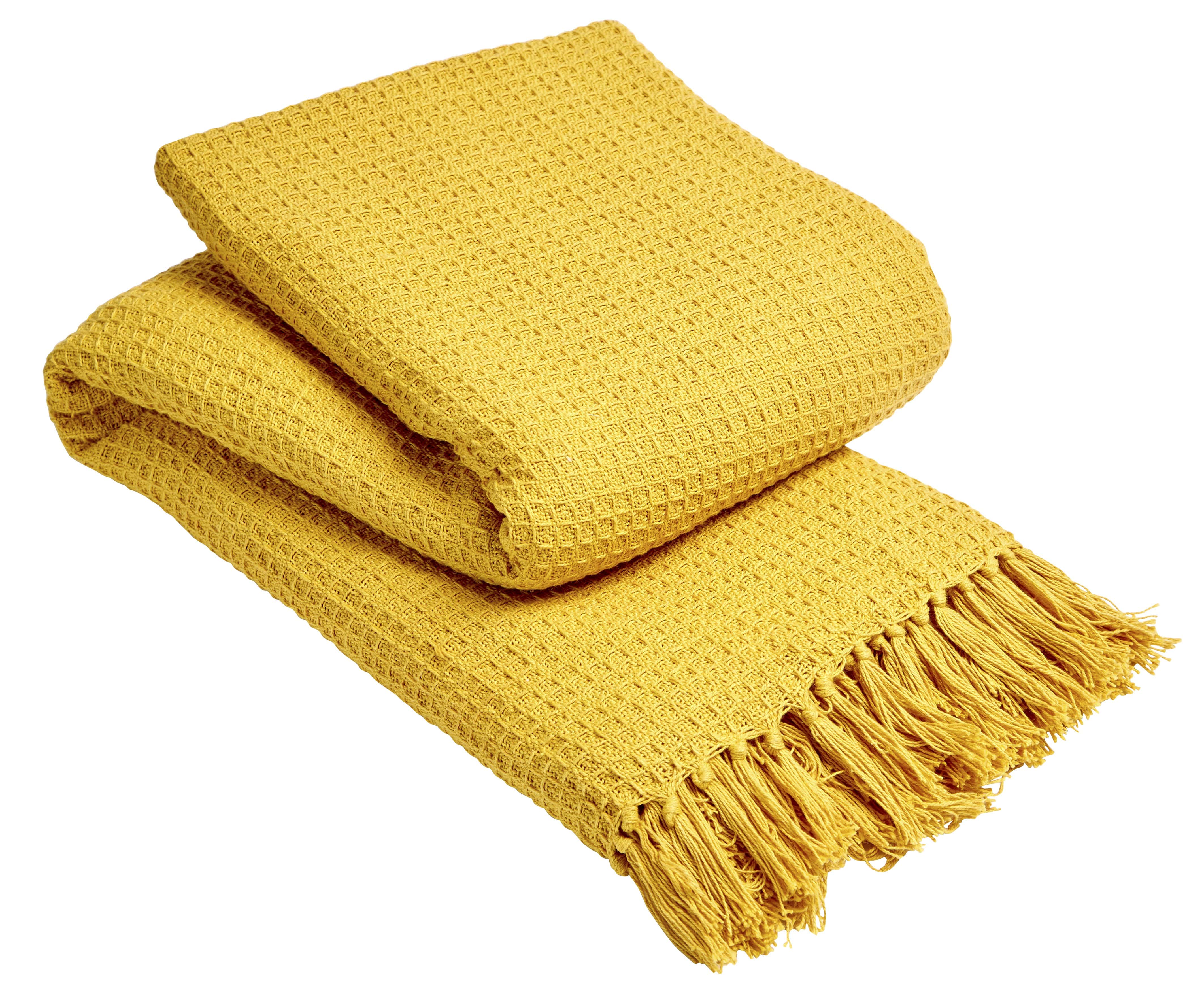 Olivia Rocco Lisbon Cotton Honeycomb Throw Blanket
