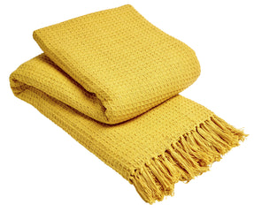 Olivia Rocco Lisbon Cotton Honeycomb Throw Blanket